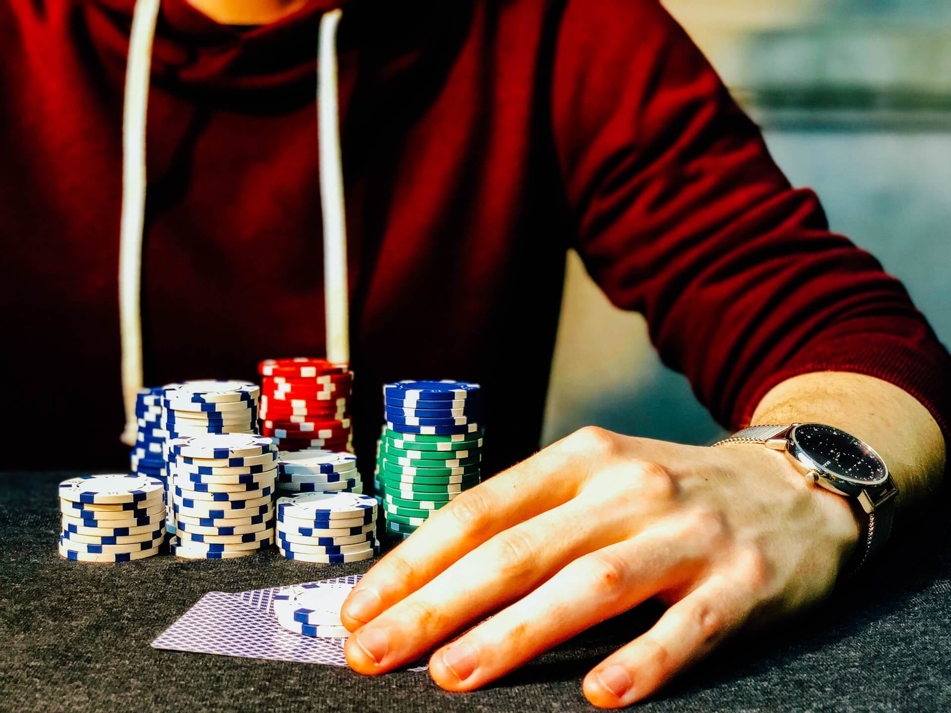 Player with casino chips